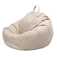 Waterproof Bean Bag Chair Bean Bag Cover Luxury Singl Lazy Sofas Cover Beanbag Sofa Cover No Filler Bean Bag Chair Pouf Bed Futon Seat Tatami Puff Bedroom Living Room Garden (Color : Beige)