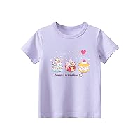 Cw The 100 Shirt Toddler Kids Girl's Half Sleeve Crewneck Top Purple Cartoon Top Casual Top Cute 2t Shirt Pack