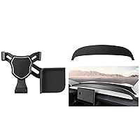 BASENOR 2024 Tesla Model 3 Phone Mount Holder 2024 Tesla Model 3 Highland Dashboard Cover Anti-Glare Leather Dashboard Pad