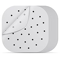 Air Fryer Parchment Paper Liners, 220PCS 8.5in Square Perforated Parchment Paper Sheets for Air Fryer, Nonstick Bamboo Steamer Liner Baking Paper for Air Fryers, Steaming Basket, Oven, Baking, Cooking