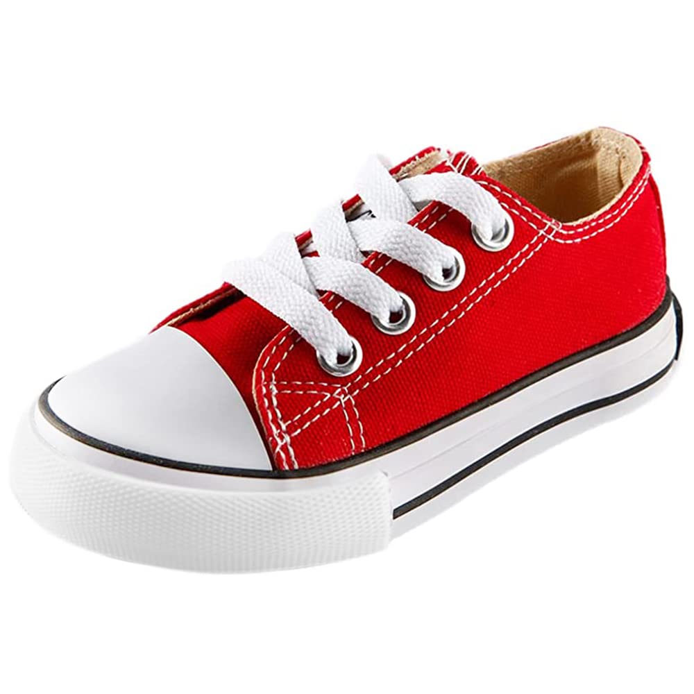Mvlsoct Boys and Girl Low Top Canvas Kids Lace up Sneakers