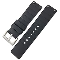 for Santos Watchband 23mm Silicone Watch Strap for Santos De Cartier 100 Black Brown Waterproof Sport Wrist Band (Color : Black, Size : 23mm)