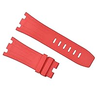 Ewatchparts 28MM RUBBER BAND STRAP COMPATIBLE WITH 42MM AUDEMARS PIGUET ROYAL OAK OFFSHORE WATCH RED