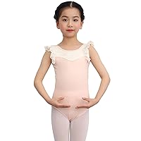 HIPPOSEUS Girls Lace Patchwork Ruffle Sleeve Ballet Dance Leotard Toddler Gymnastics Leotards with Snaps