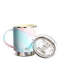 Ultimate Stainless Steel Ceramic Inner Coating Coffee Mug with Double Walled Copper Lining Insulation, 12 Ounces (Aqua Pink)