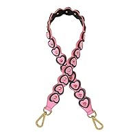 Purse Straps Replacement Crossbody Guitar Straps for Handbags Purse Straps for Purses with Nails Silver Clasp Pink Heart