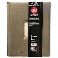 Ultra Pro Premium PRO-BINDER Padded Leatherette 9-Pocket Album with Center Window for Pokemon, YuGiOh, Magic Cards and Photocards! Also for Baseball & Sports Cards! Gray
