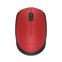 Logitech M171 Wireless Mouse, 2.4 GHz with USB Mini Receiver, Optical Tracking, 12-Months Battery Life, Ambidextrous PC/Mac/Laptop - Red