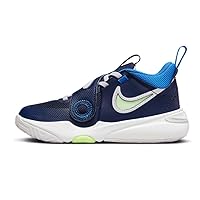 Nike Team Hustle D 11 Little Kids' Shoes (DV8994-401, Midnight Navy/Light Photo Blue) Size 2