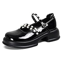 Women's Platform Mary Janes Shoes Ankle Strap Chunky Heel Goth Lolita Dress Pumps