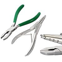 OdontoMed2011 Bead Capture Ring Opener & Closer Set - Ball Closure Body Piercing Tool Tattoo Stainless Steel Ring Opening and Closing Pliers With Green Pvc Grip