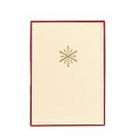 Graphique Traditional Snowflake Cards | Pack of 15 Cards with Envelopes | Christmas Greetings | La Petite Noel Collection | Embossing and Gold Foil Accents | Boxed Set | 3.25