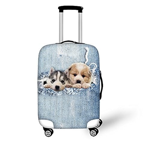 ThiKin Cute Cat Travel Luggage Protective Covers for 18"-30" Suitcase Elastic