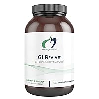 Designs for Health GI Revive - Slippery Elm Gut Health Support with Licorice Root, L-Glutamine + Zinc Carnosine - MSM, Marshmallow Root Powder + Okra Extract (210 Capsules)