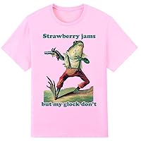 Strawberry Jams But My Don't T-Shirt, Funny Strawberry Lover Shirt, Funny Frog T-Shirt