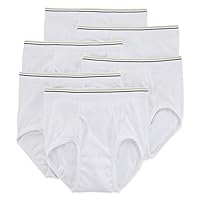 3X Pairs of Mens Traditional 100% Cotton Y Style Briefs/White/Mixed Blue/S,  M, L, XL, XXL, 3XL, 4XL, 5XL
