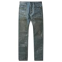 Dior, Pre-Loved Men's Homme SS04 Waxed 'Dirty' Bleu Claire Denim, 30, Blue