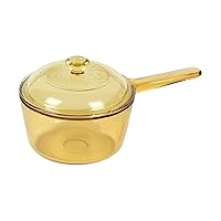 VISIONS CP-8690 H Saucepan Saucepan, 3.3 gal (1.0 L) / 6.3 inches (16 cm), Heat Resistant Glass, Microwave Safe, Dishwasher Safe