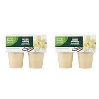 Amazon Fresh, Vanilla Pudding Cups, 4 Count (Pack of 2)
