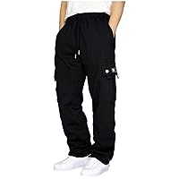 Men's Hiking Cargo Pants Relaxed Fit Drawstring Elastic Waist Joggers Sweatpants Sports Athletic Trousers with Pockets