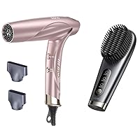 llano Foldable Lightweight Ionic high Speed brushless Hair Dryer and 2024 Cordless Portable Rechargeable Hair Straightener Brush