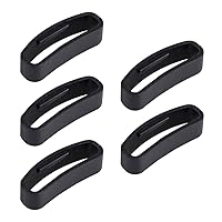 5pcs Rubber Leather Watch Band Strap Loops Silicone Replacement Watch Bands Keeper Holder Retainer Compatible for SUUNTO CORE Black