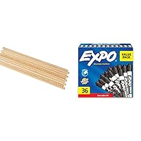 hand2mind Wood Economy Metersticks/Yardsticks (Pack of 10) and Expo Low Odor Dry Erase Markers, Chisel Tip, Black, 36 Count