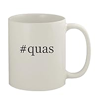 #quas - 11oz Ceramic White Coffee Mug, White