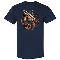Lunar New Year of The Wood Dragon Graphic t-Shirt 100% Cotton for Men, Women, Kids Short Sleeve tees