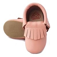 Toddler Moccasins Slippers Girls Boys Leather Hard Sole Rubber Soles Baby Slippers Shoes