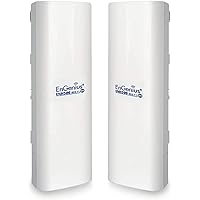 EnGenius Outdoor 5GHz 867mbps WiFi 5 CPE/Client Bridge, 27dBm Transmit Power, 16 dBi High-Gain Antenna Extend Network up to 5 Miles, PTP/PTMP, IP55 housing, TAA& NDAA Compliant, 2-Pack [ENH500v3 KIT]