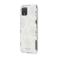 kate spade new york Protective Hardshell (1-PC Comold) Case for Google Pixel 4 - Hollyhock Floral Clear/Cream with Stones