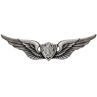 Basic Aviation Army Crewman Wings Pin Oxidized, Silver, One Size