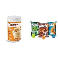 Quest Salted Caramel Protein Powder 26g Protein; Quest Protein Chips Variety Pack (BBQ, Cheddar & Sour Cream, Sour Cream & Onion) High Protein