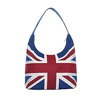 Signare Union Jack Tapestry Hobo Bag - Ladies Handbag, Blue/red/white, 35cm (W) x 33cm (H) x 13cm (D)