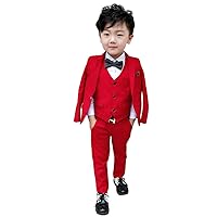 Boys' 3-Piece Suit One Button Notch Lapel Jacket Vest Pants Wedding Groom Prom