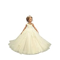 Girl's Flower Dresses for Wedding Tulle Princess Kids Bridesmaid Ball Gowns Sweet Pageant Prom Dress