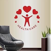 Wall Vinyl Decal Home Decor Art Sticker Health Care Symbol Person with Hearts Clinic Hospital Room Removable Stylish Mural Unique Design 861