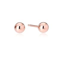 Womens' Amazon Essentials Rose Gold Plated Sterling Silver Polished Ball Stud Earrings (3mm)