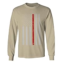 Cool Dad Fireman Firefighter red Thin line American Flag USA Support Long Sleeve Men's