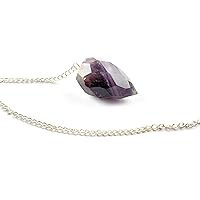 Jet Amethyst Drops Faceted Pendulum Carved Handcrafted
