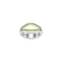 2.00 Ctw Oval Cut Lab Craeted Green Peridot Enhancer Band Anniversary Promise Wedding Ring For Womens 14K White Gold Plated