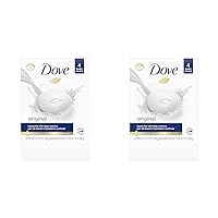 Dove Beauty Bar Gentle Skin Cleanser Moisturizing for Gentle Soft Skin Care Original Made With 1/4 Moisturizing Cream 3.75 oz, 4 Bars (Pack of 2)