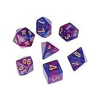 ERINGOGO 7pcs Table Game Dice Acrylic Dice Lightweight Dice Easy Reading Dice Polyhedral Dice Purple Number