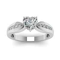 Choose Your Gemstone Channel Diamond CZ Bow Ring sterling silver Heart Shape Side Stone Engagement Rings Everyday Jewelry Wedding Jewelry Handmade Gifts for Wife US Size 4 to 12