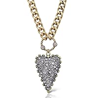 Crystal Gold Heart Necklaces for Women Gold Plated Necklace Heart Charm Necklace Diamond Cubic Zirconia Pendant Necklace Fashion Jewelry for Women