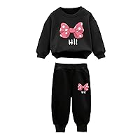 Toddler Baby Girls Pants Clothes Set 2 Piece Outfits Cotton Pullover Sweatshirt and Sweatpants Outfits