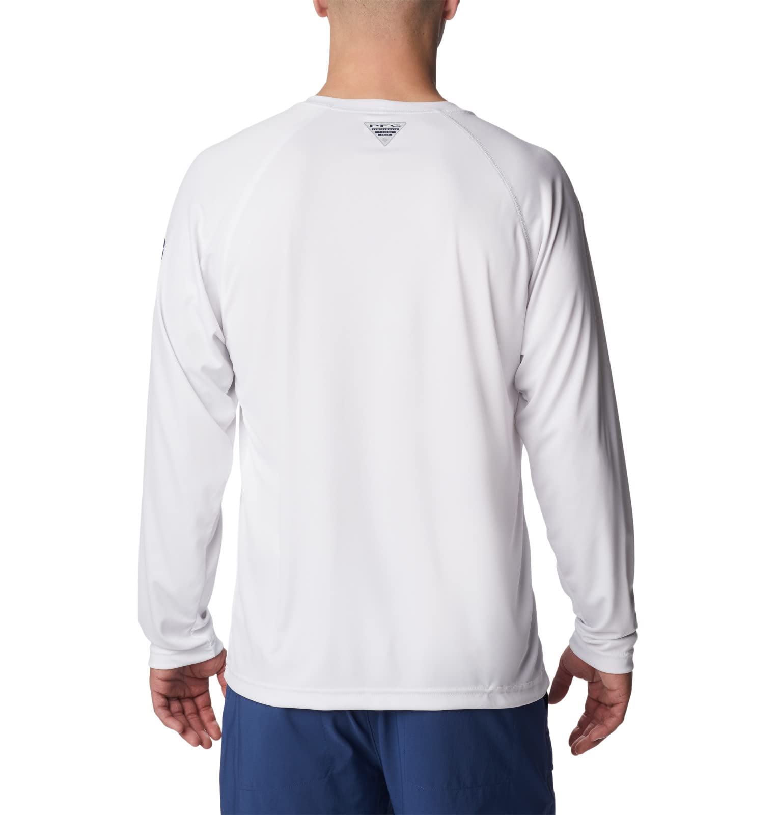 Columbia Men's Terminal Tackle Long Sleeve Shirt, White/Nightshade Logo, Large