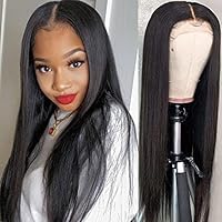 Glueless Bone Silky Straight Malaysian Remy Human Hair 13X1 T Deep Part Lace Frontal Wigs For Black Women Pre Plucked Baby Hair-18inch 150% Density