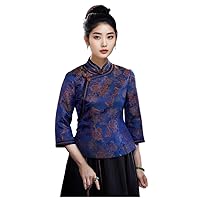 Women's Ancient Chinese Qipao Top Mulberry Silk Blouse 52